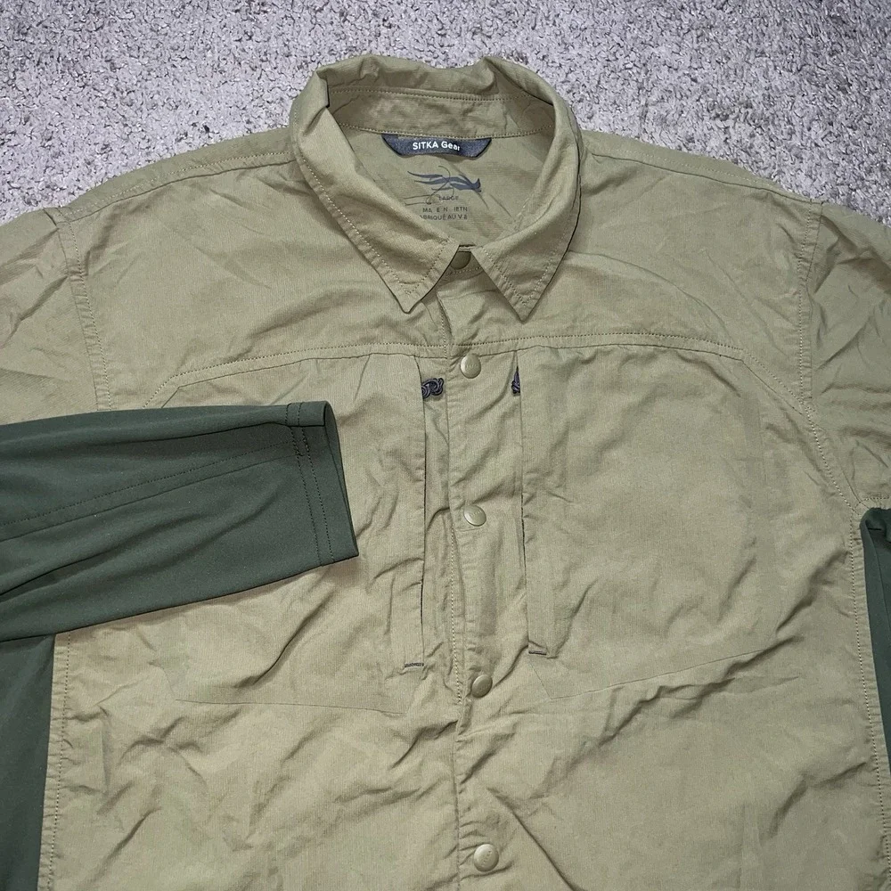 Sitka Scouting Shirt Snap Button Green Men's Sz Large Hunting